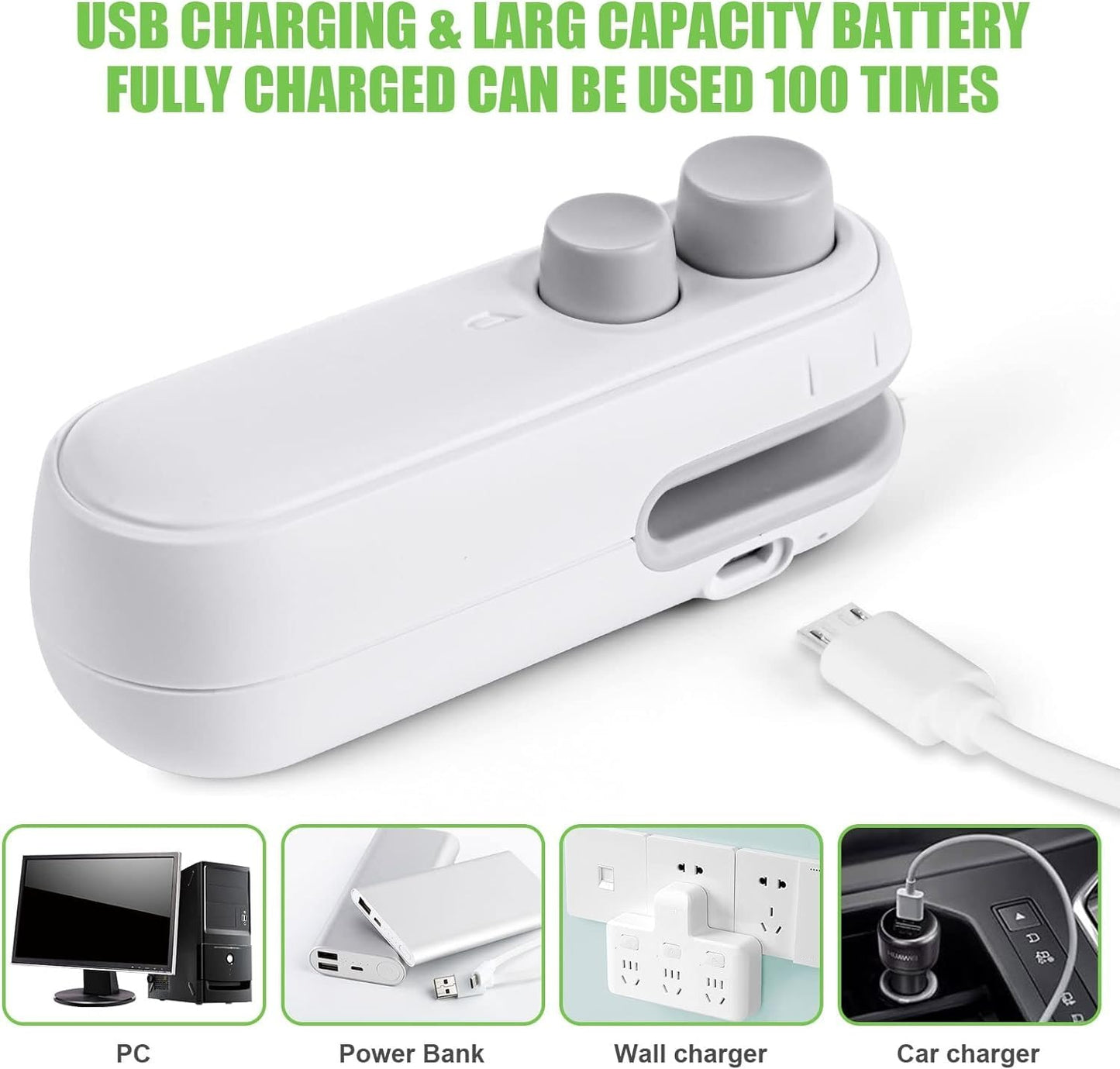 Mini  USB Rechargeable Heat Sealing Machine 2-in-1 Cutter & Sealer