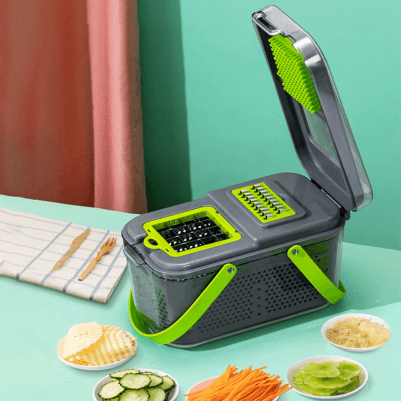 22-in-1 Vegetable Cutter & Chopper Stainless Steel Blades Multi-Function Kitchen Slicer, Dicer, Grater & Shredder