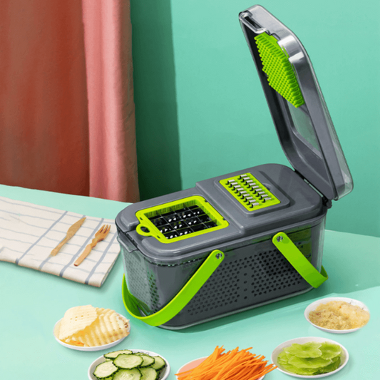 22-in-1 Vegetable Cutter & Chopper Stainless Steel Blades Multi-Function Kitchen Slicer, Dicer, Grater & Shredder